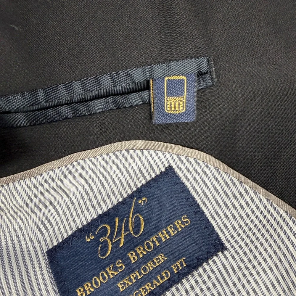 Brooks Brothers Explorer Blazer Sz 42S Black Fitzgerald Fit 100% Wool Sport Coat